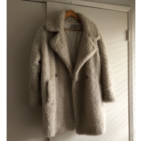 Beige Fur Shearling Coat - Picture 1 of 6